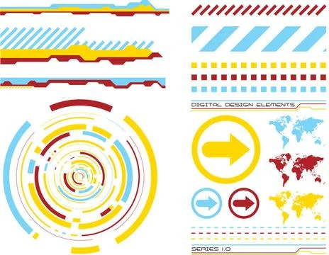 Design elements 1 A collection of elements that could be used to make up a... 库存照片