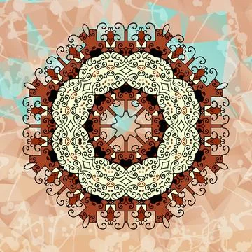 Design elements with abstract pattern. Ethnic indian hand drawn vector . O... Stock Photos