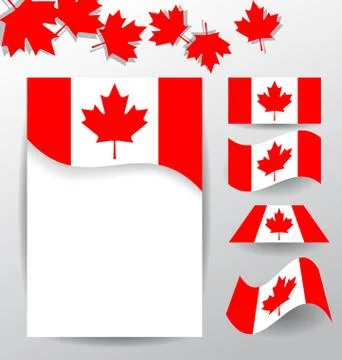 Design elements and flags for the national day of Canada Stock Illustration