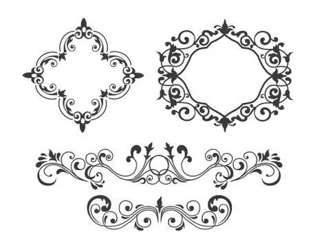 Design elements and page decoration set Stock Illustration