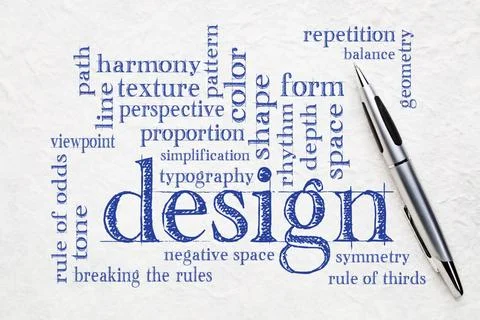 Design elements and rules word cloud design elements and rules - a word cl... Stockfoto's