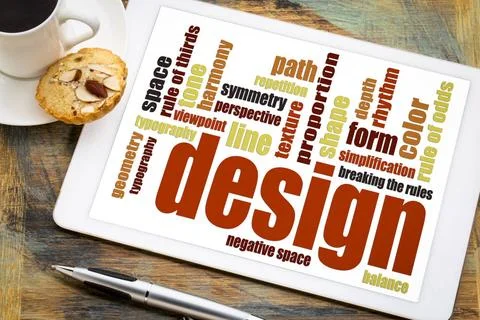Design elements and rules word cloud design elements and rules - a word cl... Stockfoto's
