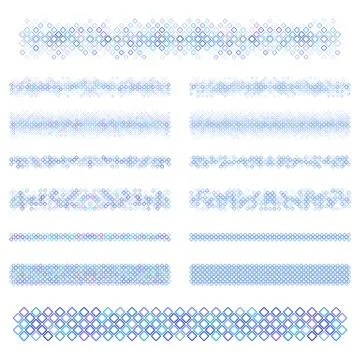 Design elements - blue divider line set Stock Illustration