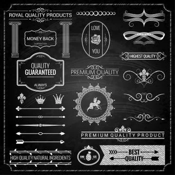 Design elements chalk texture Stockillustratie