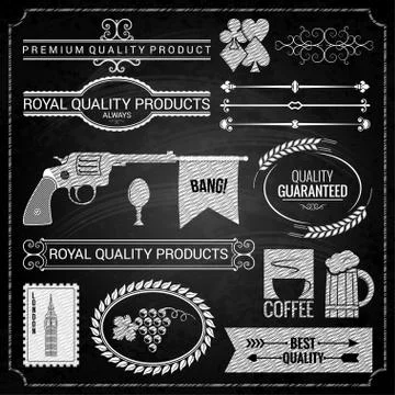 Design elements chalk texture Stock Illustration