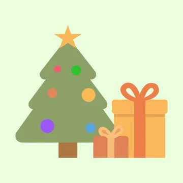 Design elements of a Christmas tree illustration with colorful ornaments Illustrazione stock