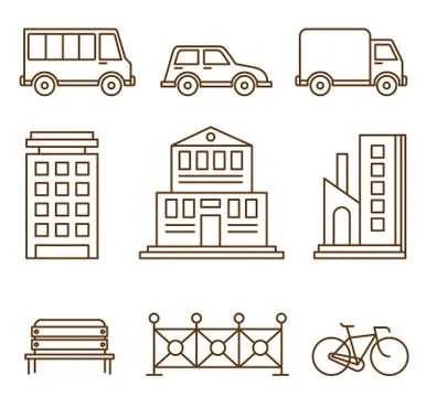 Design Elements for City Illustration or Map Stock Illustration