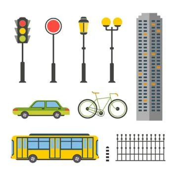 Design Elements for City Illustration or Map Stock Illustration