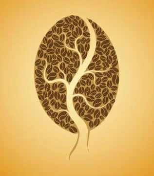 Design elements of coffee beans  Stockillustratie