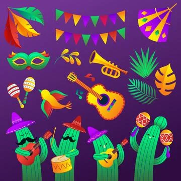 Design elements collection for cinco de mayo celebration Stock Illustration