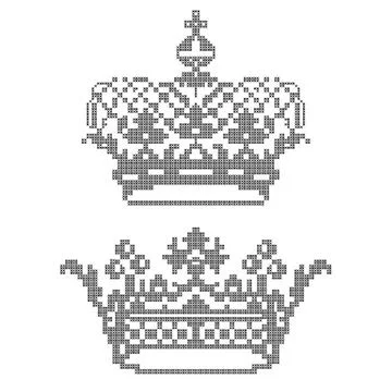 Design elements for cross-stitch embroidery.  Stock Illustration