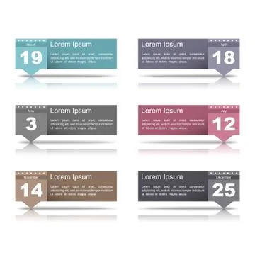 Design Elements with Dates Illustrazione stock