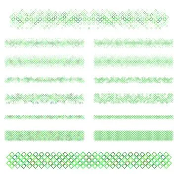 Design elements - green square divider line set Ilustração Stock