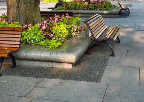 Design elements of the green zone in the garden Stock Photos