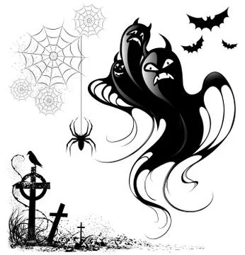 Design Elements for Halloween Stock Illustration