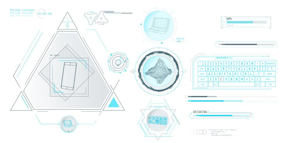 Design elements for infographic of big data. Stock Illustration
