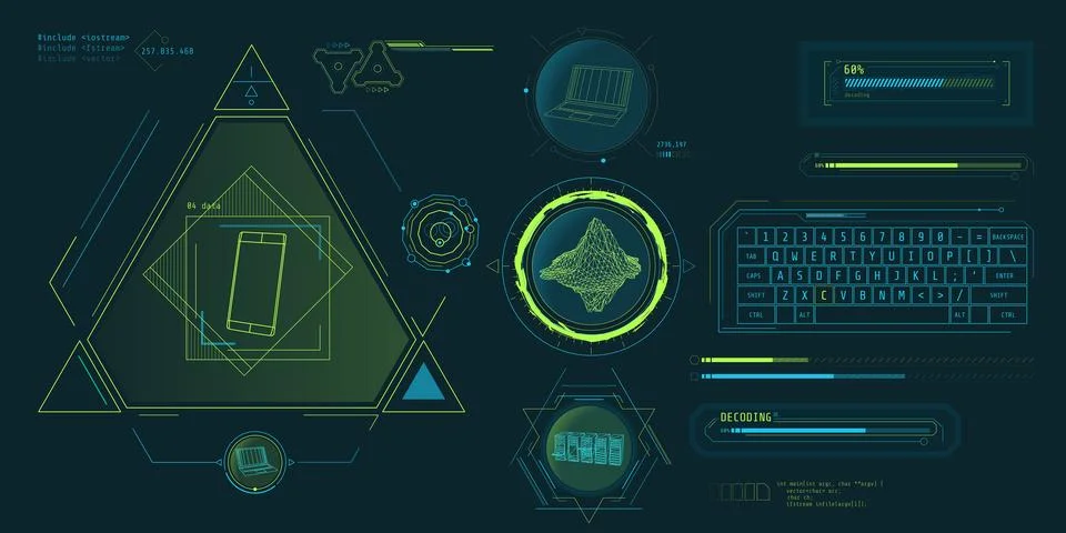 Design elements for infographic of big data. Stock Illustration