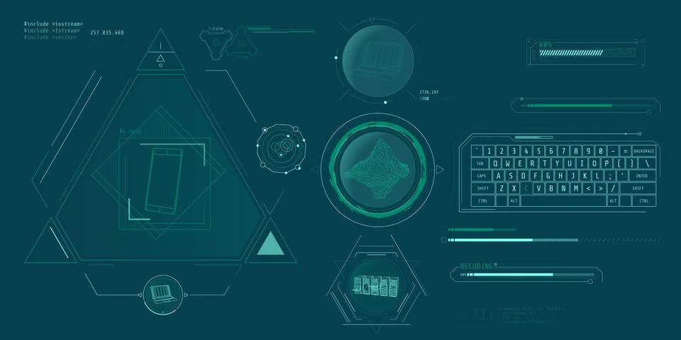 Design elements for infographic of big data. イラスト素材