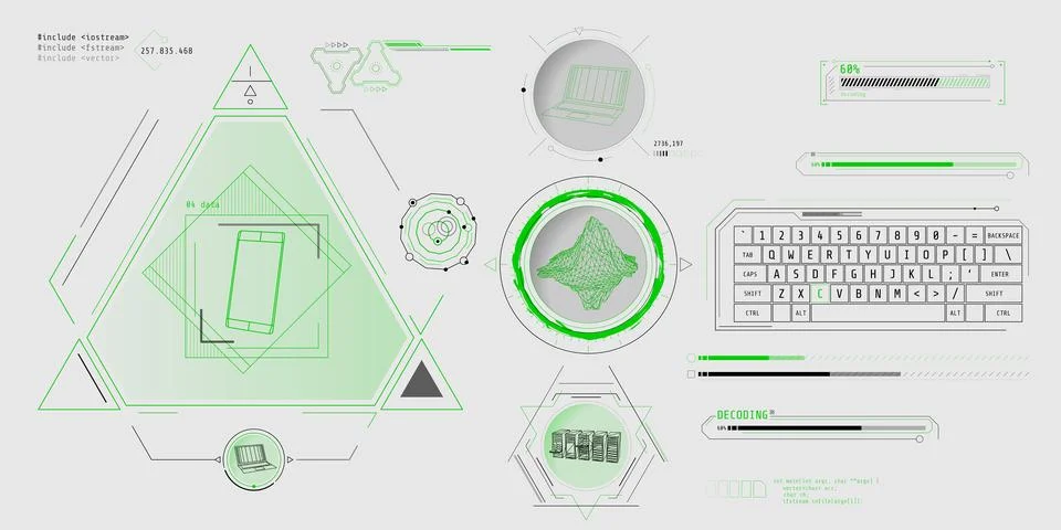 Design elements for infographic of big data. イラスト素材