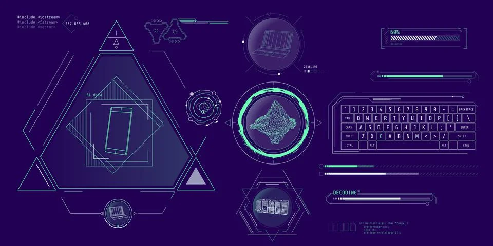 Design elements for infographic of big data. イラスト素材