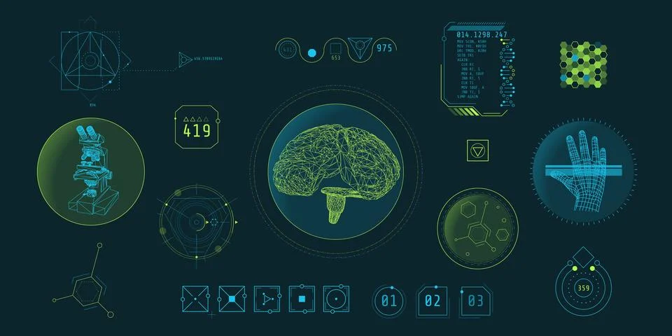 Design elements for infographic of data communication. Stock Illustration