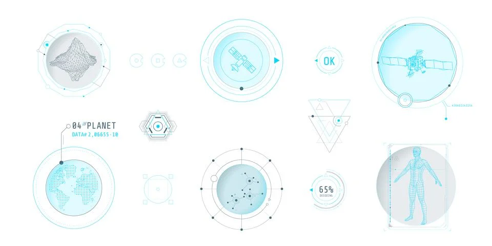 Design elements for infographic of data communication. Stock Illustration