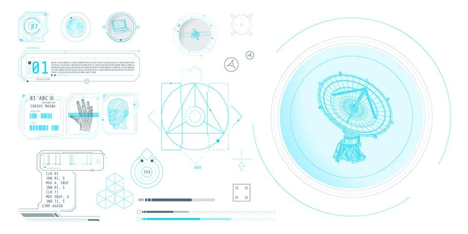 Design elements for infographic of data communication. Stock Illustration