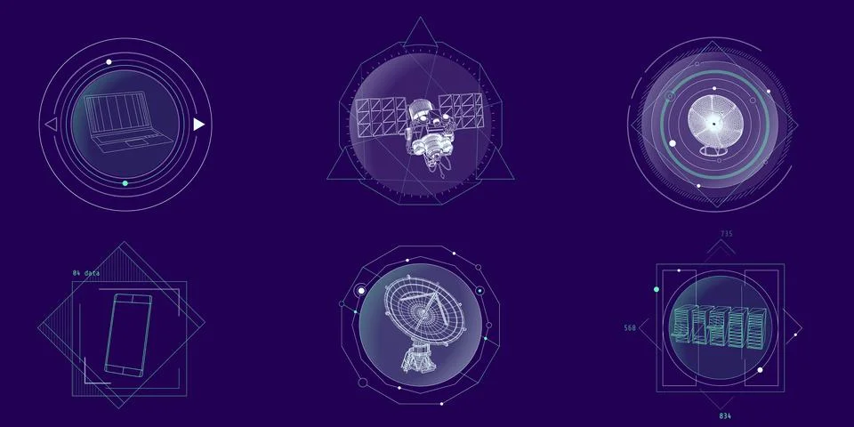 Design elements for infographic of data communication. Stock Illustration