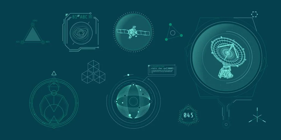 Design elements for infographic of data communication. Stock Illustration