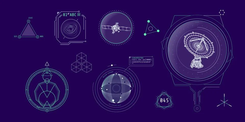 Design elements for infographic of data communication. Stock Illustration