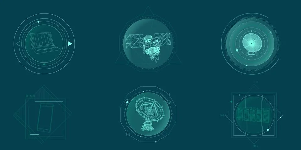 Design elements for infographic of data communication. Stock Illustration