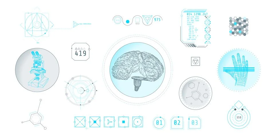 Design elements for infographic of data communication. Stock Illustration