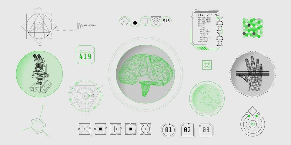 Design elements for infographic of data communication. Stock Illustration