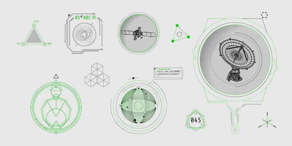 Design elements for infographic of data communication. Stock Illustration