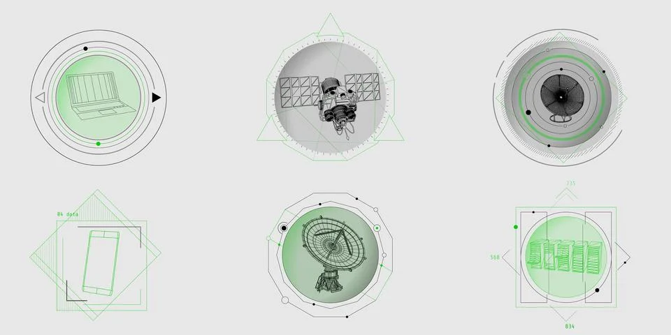 Design elements for infographic of data communication. Stock Illustration