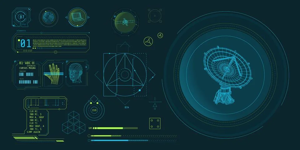 Design elements for infographic of data communication. イラスト素材