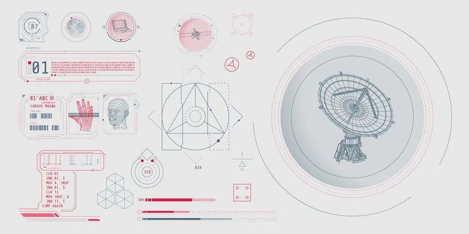 Design elements for infographic of data communication. Stockillustratie