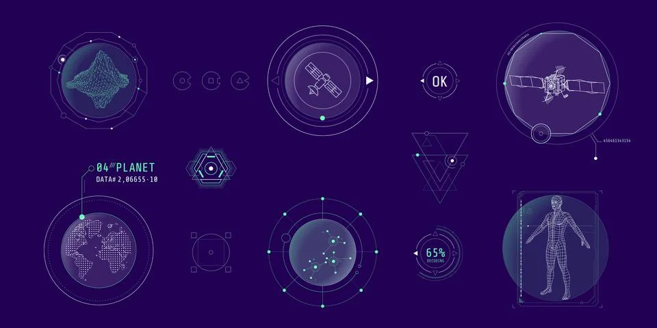 Design elements for infographic of data communication. 库存插图