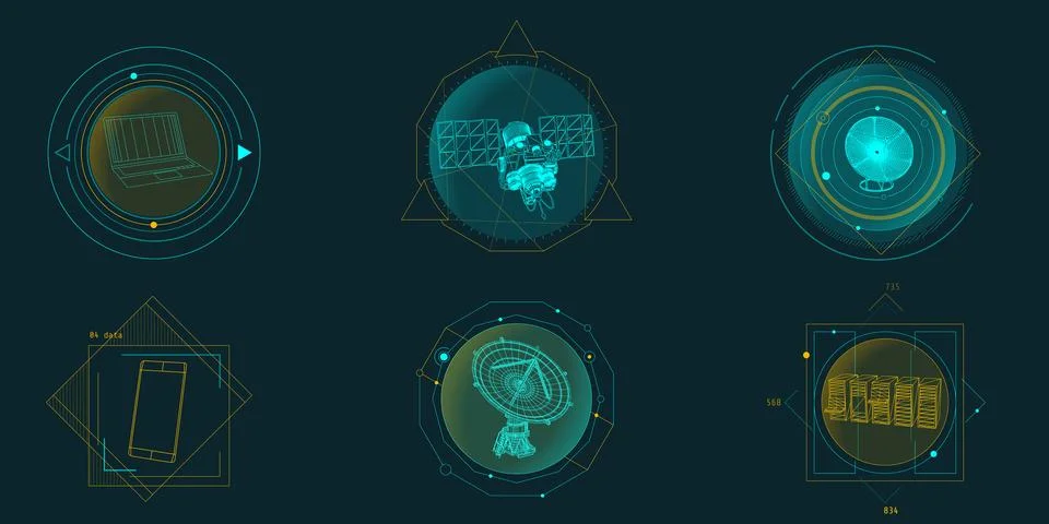 Design elements for infographic of data communication. イラスト素材