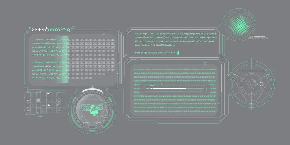 Design elements for infographic of sci-fi communication. Stock Illustration