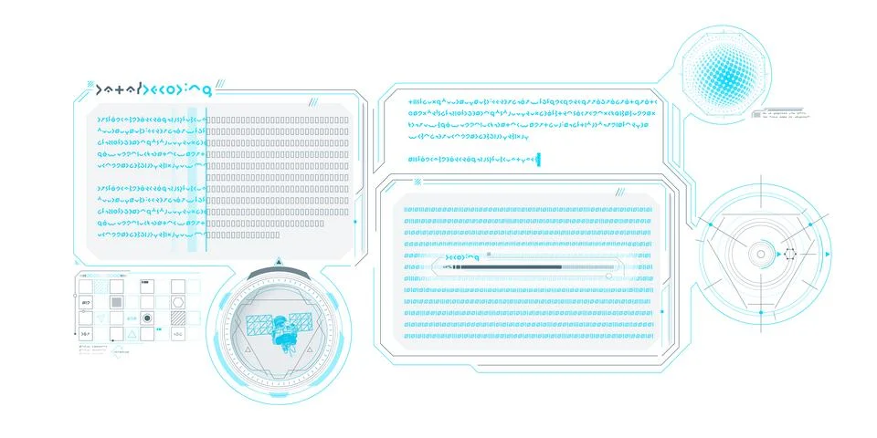 Design elements for infographic of sci-fi communication. イラスト素材