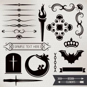 Design elements labels set Stock Illustration