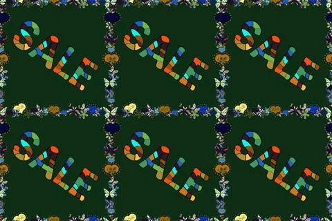 Design elements for Magazine, leaflet, billboard, sale. Seamless pattern. Univer イラスト素材