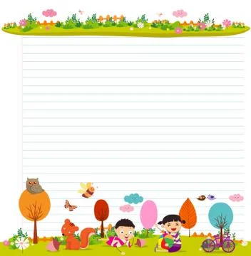 Design elements for notebook, diary. Goodbye summer. Hello autumn Stock Illustration
