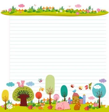 Design elements for notebook, diary. Goodbye summer. Hello autumn Stock Illustration