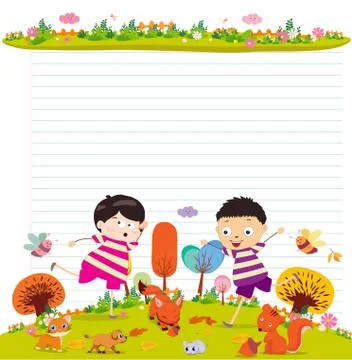 Design elements for notebook, diary. Goodbye summer. Hello autumn Stock Illustration