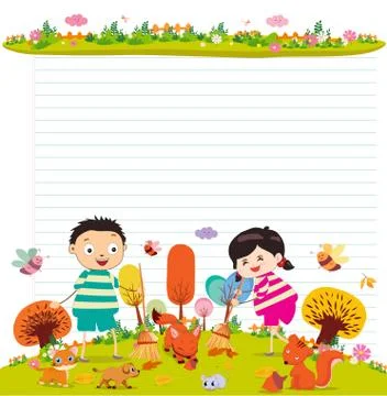Design elements for notebook, diary. Goodbye summer. Hello autumn Stock Illustration