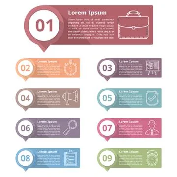 Design Elements with Numbers and Icons イラスト素材