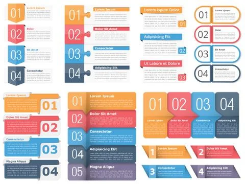 Design Elements with Numbers and Text Stock Illustration