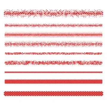 Design elements - pixel text divider line set 스톡 일러스트